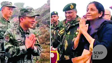 Indian Defence Minister teaches Chinese soldiers how to say 'namaste'