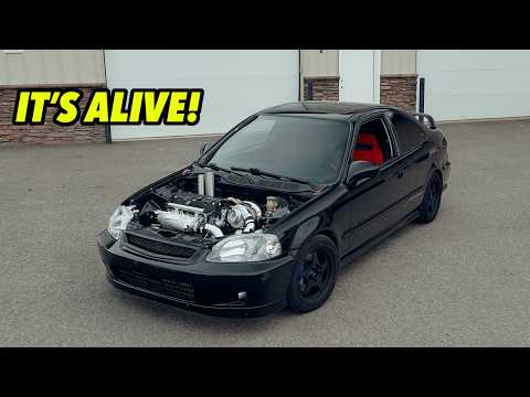 FIRST START ON MY TURBO HONDA CIVIC!