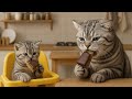 Mama Cat And Kitten Go Shopping And Make Dubai Chocolate Together At Home 