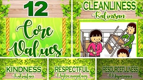 12 CORE VALUES || CLASSROOM DISPLAY || ESP & VALUES EDUCATION INSTRUCTIONAL MATERIALS