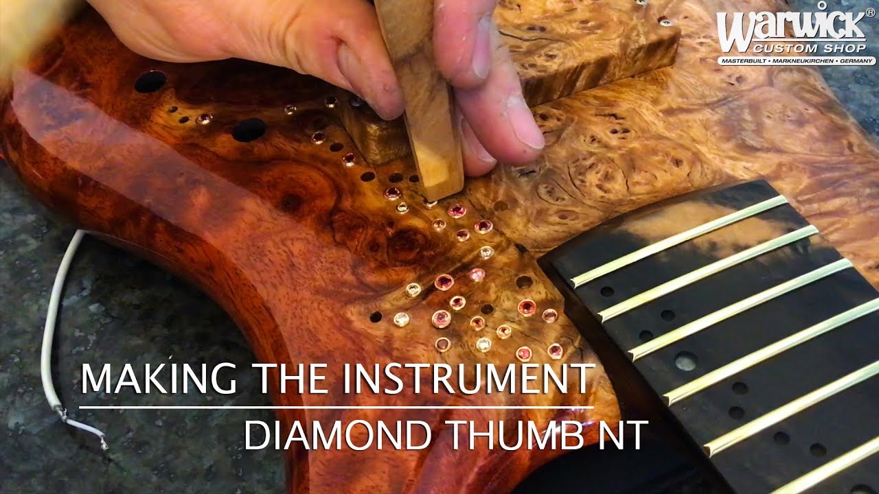 MAKING Of - Warwick Thumb NT Bass with Diamonds - Bubinga Burl Body #18-3816
