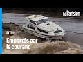 Ref:eQPB027zoOc Inondations : les bateaux d une soci�t� de croisi�re fluviale emport�s par la crue du lot