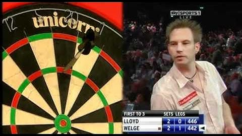 Colin Lloyd punches a Dart Board - 2011 PDC World