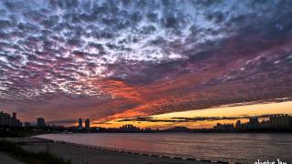 Sunset on the Han river, Seoul, Korea