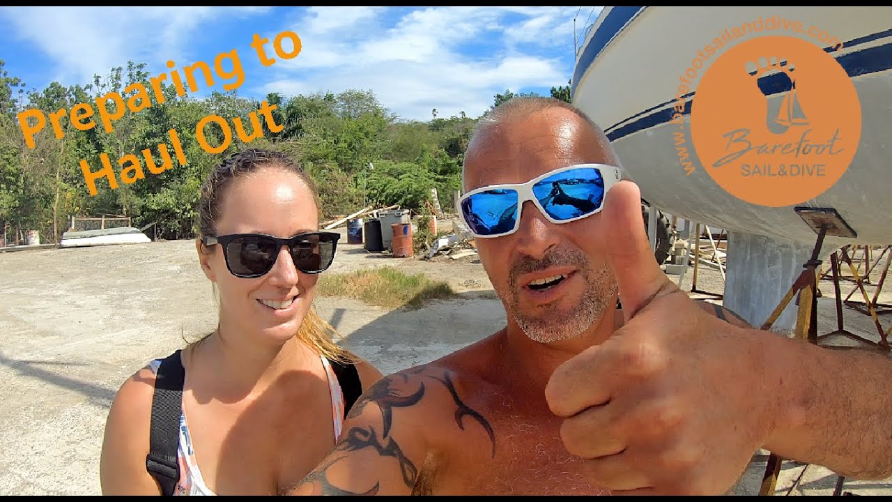 Preparing to Haul Out our Hurricane Damaged Catamaran (S2 E26 Barefoot Sail and Dive)