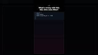 Whats wrong with this SQL time zone filter? #sqldatetime