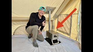 Review And Demo Of Camping Wood Stove Hot Tent Stove, Pomoly Ti 0.6 Portable Lightweight Titanium