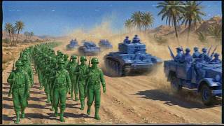 Army Men Desert Front Green newsreel in technicolor