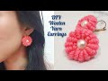 Super Easy DIY Homemade Woolen Yarn Earrings