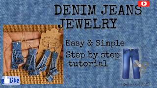 Denim Jeans Earring/Easy To Make/DIY Handmade Jewelry#accessories