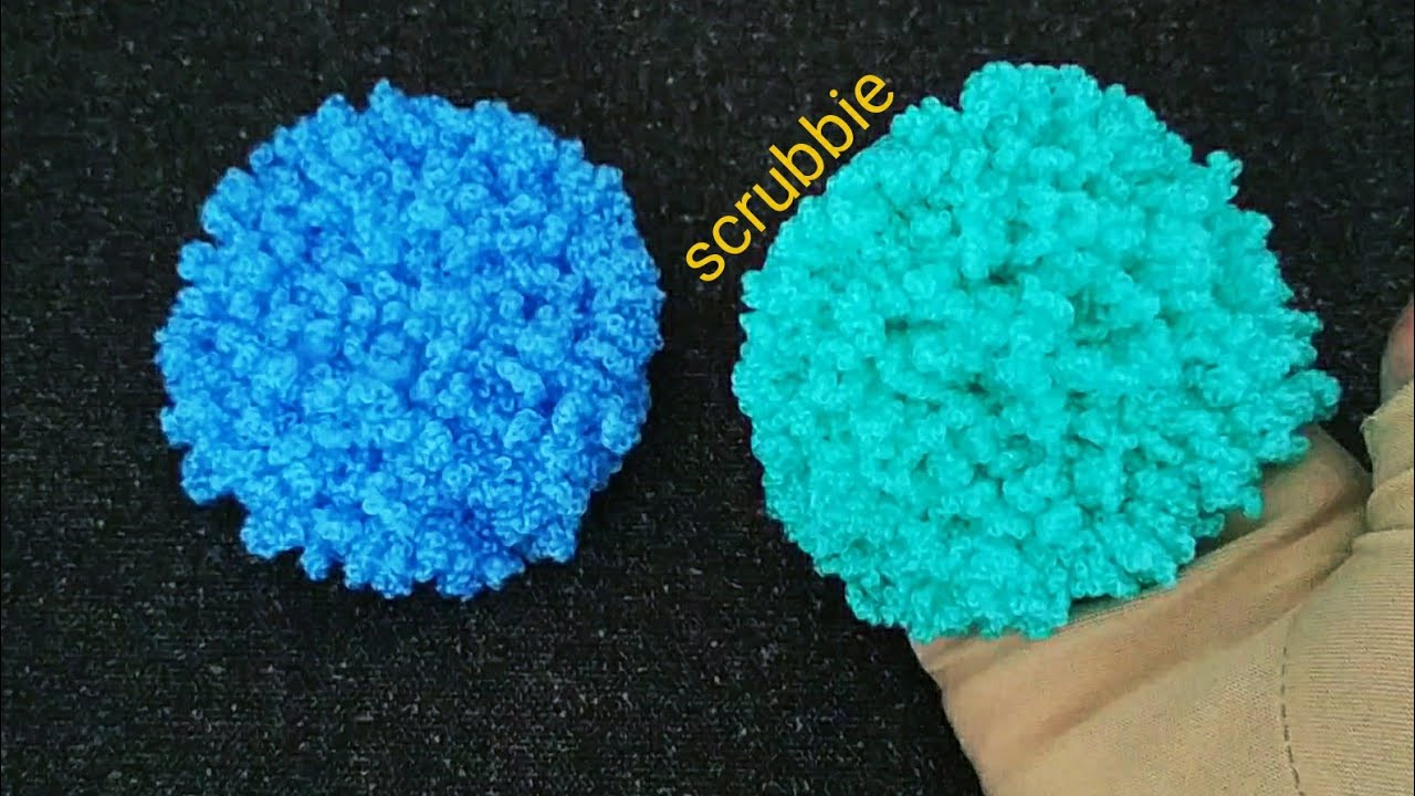 ليفة الوجه بالكروشيه بغرزة الحلقات ويمكن استعمالها كليفة للجلي/face scrubbie