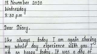 Write a diary entry on winning first prize in online competition