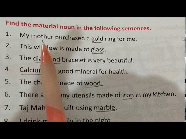 class 3 subject english 1 video 20 chapter 25 material noun by mrs maninder kaur youtube