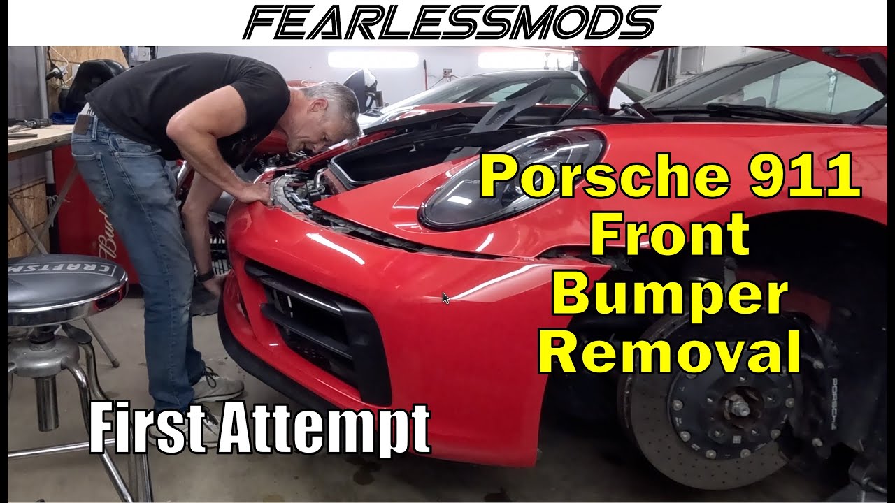 Снятие переднего бампера Porsche 911