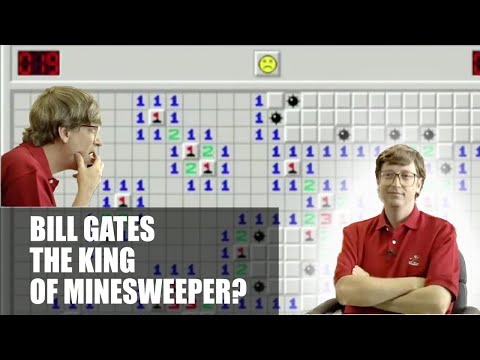 Rare footage of Bill Gates playing Microsoft Minesweeper