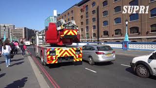 London Fire Brigade Manoeuvre Along London Tower Bridge
