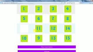 Game of 15 HTML + JavaScript screenshot 2