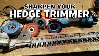 How To Sharpen HEDGE TRIMMER BLADES With an Angle Grinder