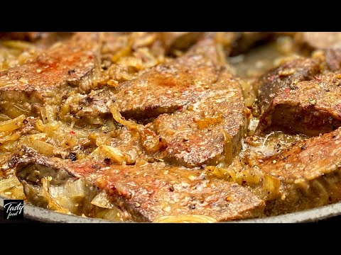 КАК ВКУСНО И ПРАВИЛЬНО ЖАРИТЬ ПЕЧЕНЬ С ЛУКОМ ЗА 5 МИНУТ!