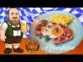 Leberkäse angebraten mit Kartoffelsalat Spiegelei und Bacon | einfach schnell selber machen | Bayern