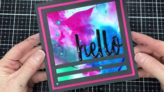 ‘Hello’ card using Distress Oxide Ink Pads