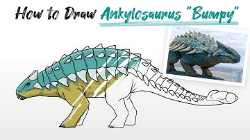 How to Draw an Ankylosaurus "Bumpy" dinosaur from Jurassic World Camp Cretaceous easy Step By Step
