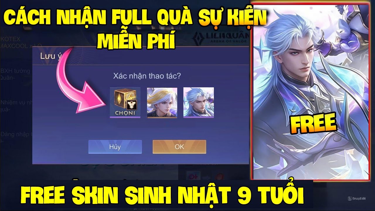 Liên Quân  FREE Skin Sinh Nhật Liên Quân 9 Tuổi Toàn Sever - Nhận Quà Skin Sự Kiện Trung Thu