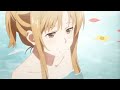 Sword art online scherzo asunita se relaja en  agua termales