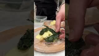 White Asparagus with Alpine Cheese, Fried Kale and Toasted Pecans #asparagus #privatechef