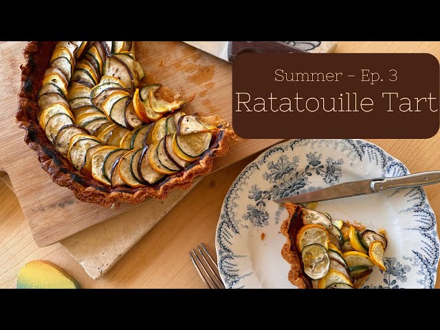 Ratatouille tart with flaky cheddar & thyme pastry recipe