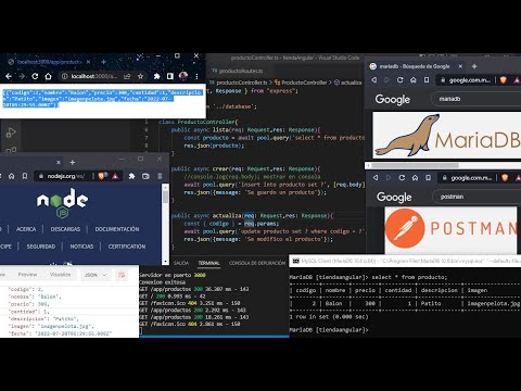 2. Controlador, Base de Datos en MariaDB, conexión y métodos CRUD usando Node, TypeScript y Postman