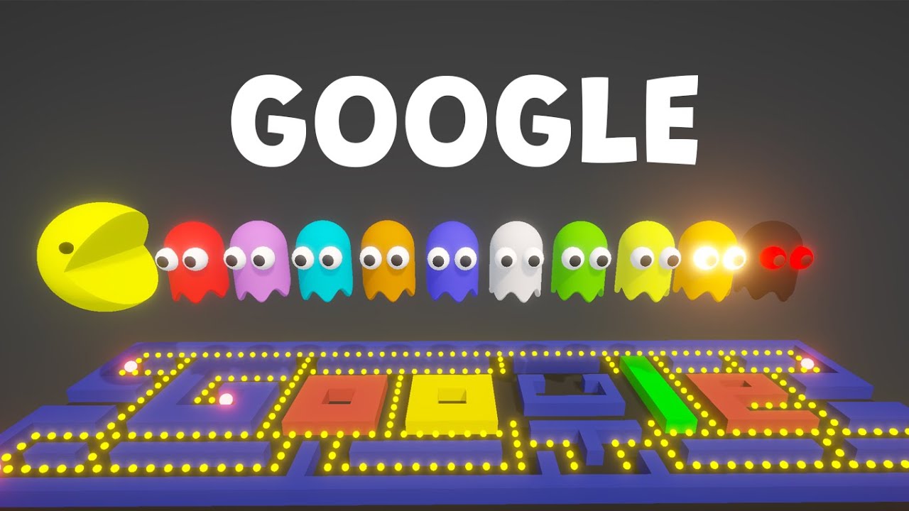 Pacman, но на карте Google (против 10 Ghosts)