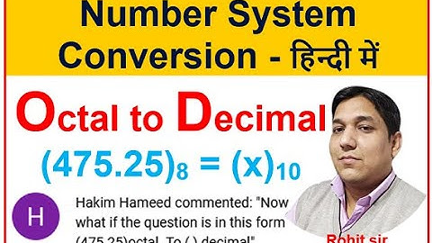 Octal to Decimal Conversion In Hindi "With Dot" Number - 2021-7 | How to Change Octal to Decimal
