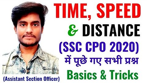 Time, Speed & Distance Questions asked in SSC CPO 2020 by Rohit Tripathi