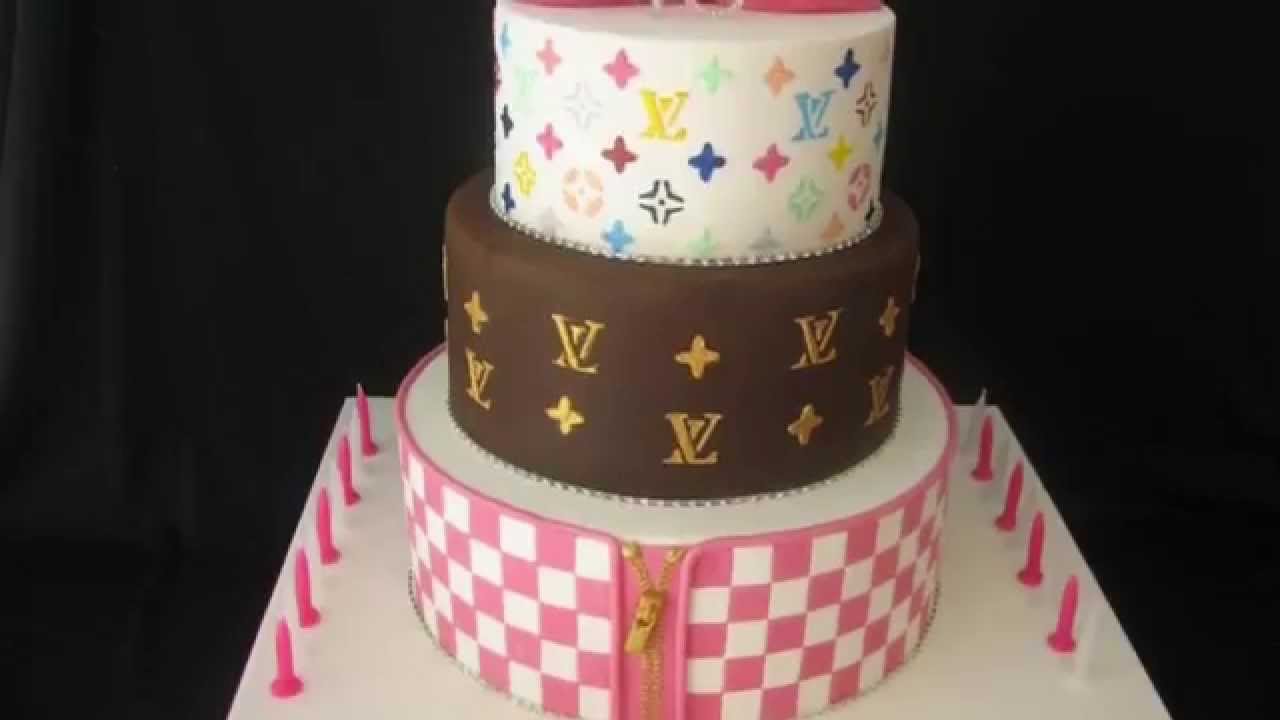 LV Louis Vuitton Custom Tiered Birthday Cakes | KiewTV - YouTube