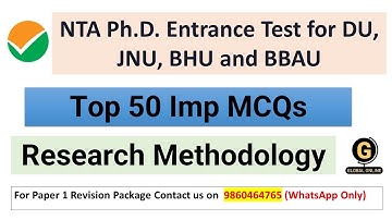 NTA PhD Entrance Test 2023 | Top 50 Imp MCQs On Research Methodology | NTA PhD Entrance Exam 2023