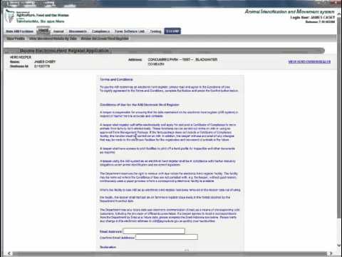 Bovine Electonic Herd Register - DAFM AIM tutorial video