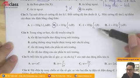 Thực chiến phòng thi - Đề thi thử Sở Nam Đinh - Thầy Vũ Tuấn Anh - Vật lý