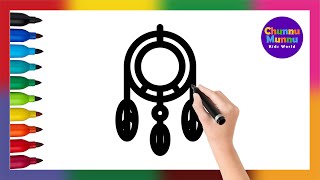 dream catcher painting coloring page marker pen for kids toddlers chunnu munnu kids world