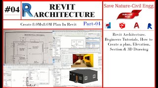 #04. How To Create A 24'x24' [8x8M] Plan In Revit.| Revit Architecture Beginners Tutorial. PART-04