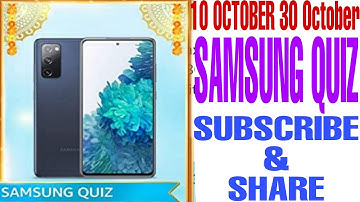 Amazon Samsung Quiz Answers Today | 11 October 2020 | Win Samsung  Galaxy S20 FE | Samsung Quiz Ans