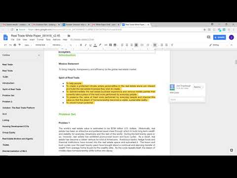 Making Notes / comments on a shared Word Document on Google docs