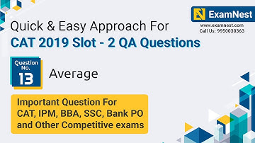 CAT 2019 Slot 2 QA Question Solution By Ajay Sharma | Question - 13 Average