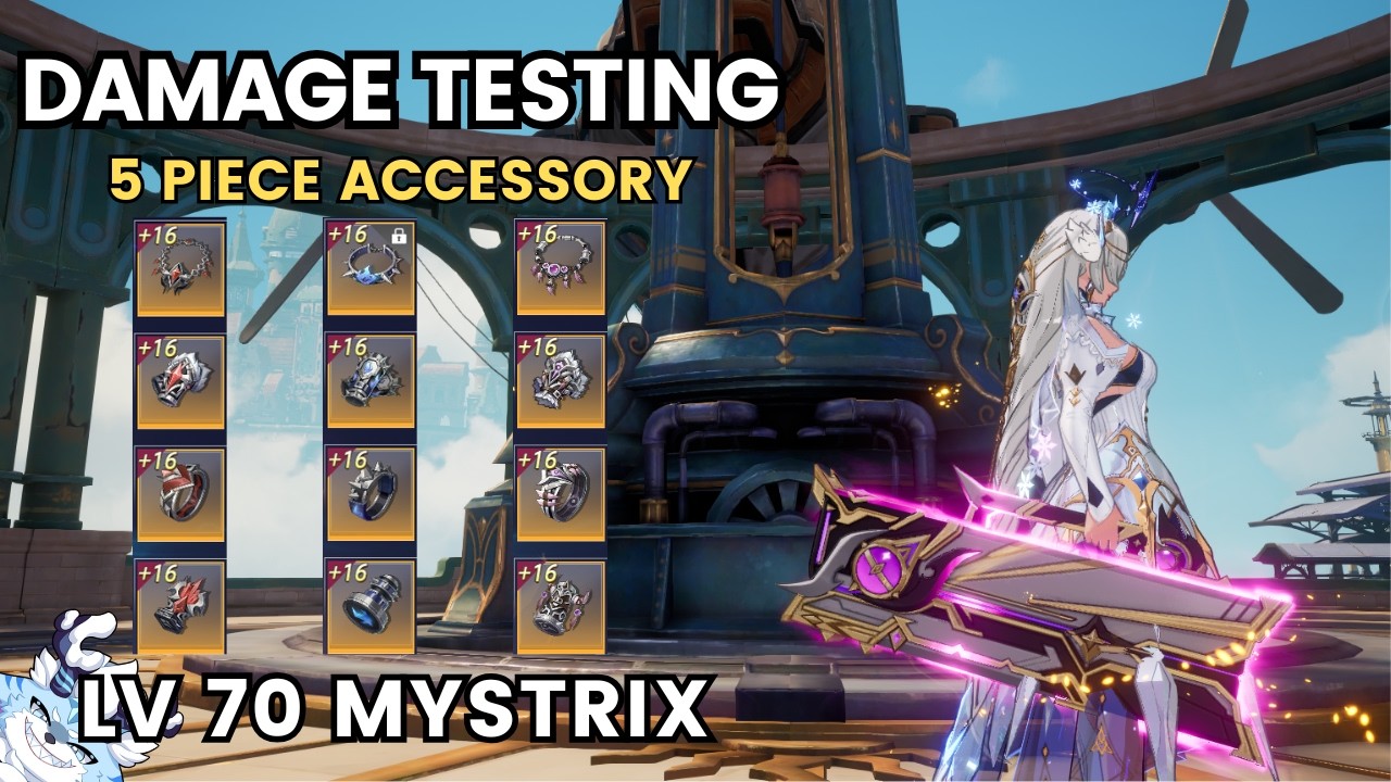 LV. 70 MYSTRIX 5 PIECE ACCESSORIES DAMAGE TEST | DEMONIC | SUNFLAME | DIVINITY | CRYSTAL OF ATLAN