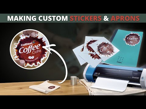 Making Custom Stickers & Aprons  Roland BN20a Print & Cut Machine 