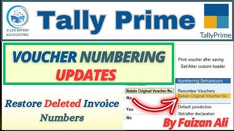 How to Restore Deleted Voucher Number In Tally Prime | How to Restore Deleted Entry In Tally