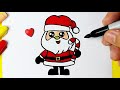 Como desenhar Papai Noel Kawaii Santa Claus ❤ Desenhos de Natal - Desenho para Desenhar