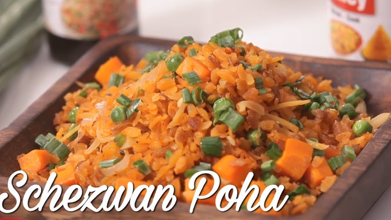 Kanda Poha - कांदा पोहा - Schezwan Kanda Poha Recipe by Roopa - Quick Breakfast Recipe - Poha Recipe | India Food Network