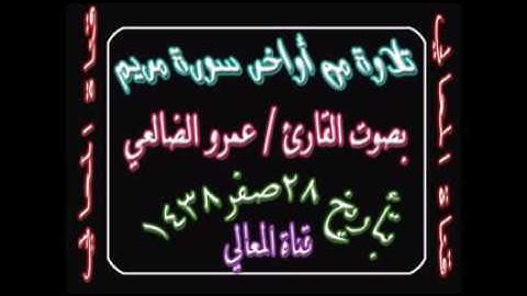 تلاوة من سورة مريم بصوت القارى عمرو الضالعي حفظه الله