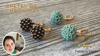 ARETES CON BOLAS FORRADAS DE CHAQUIRAS!   Rebeca Marin